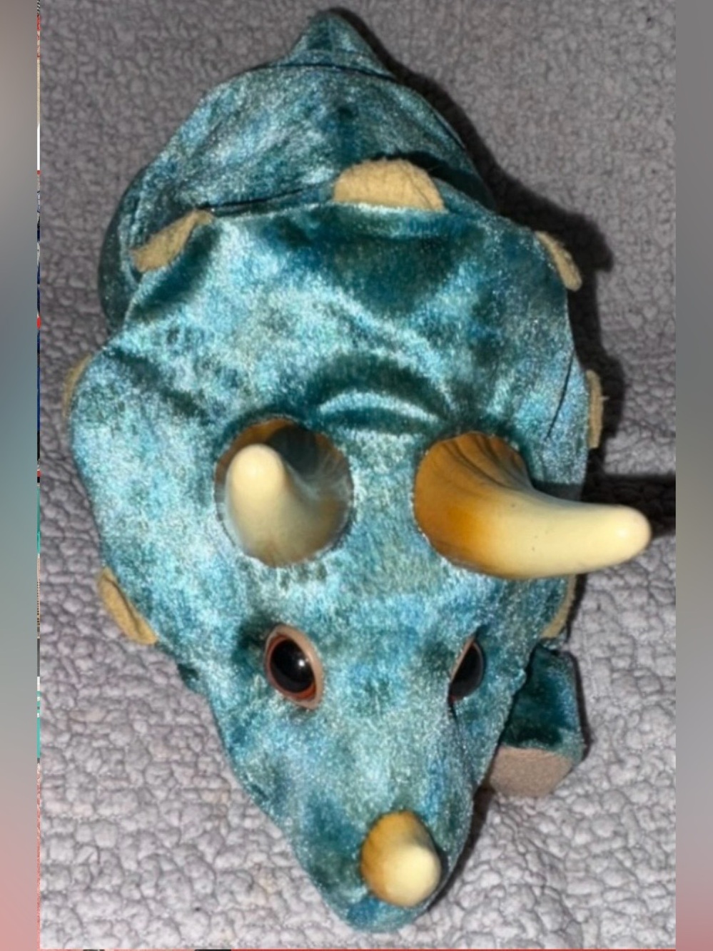 Teal Plush Triceratops Reptile Toy - Brand Unspecified